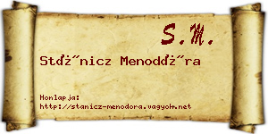 Stánicz Menodóra névjegykártya